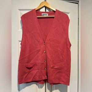 Retro Y2K 90s cabin creek Purple pink sweater vest with buttons, size: M